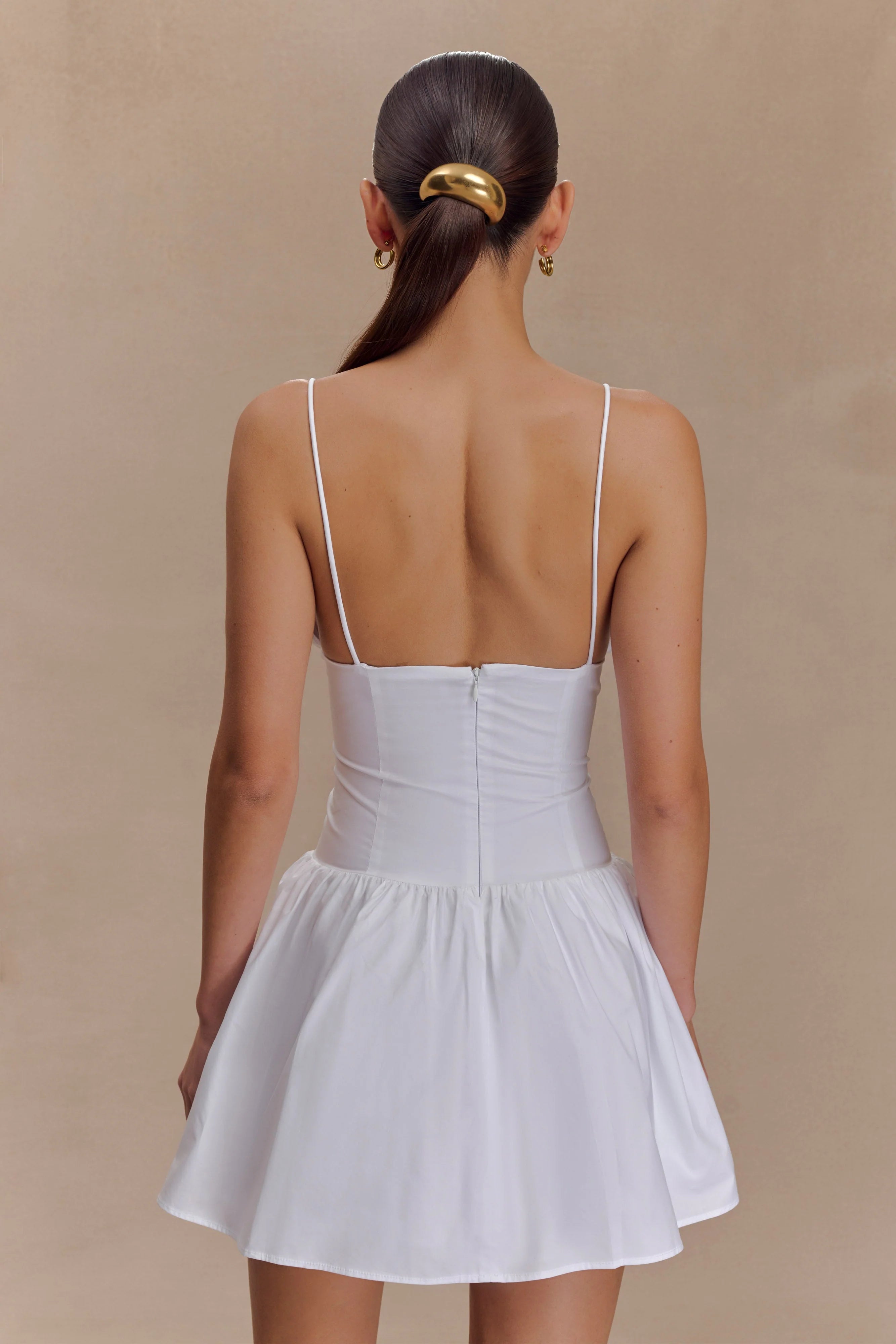 Janis Cotton Frill Mini Dress - White