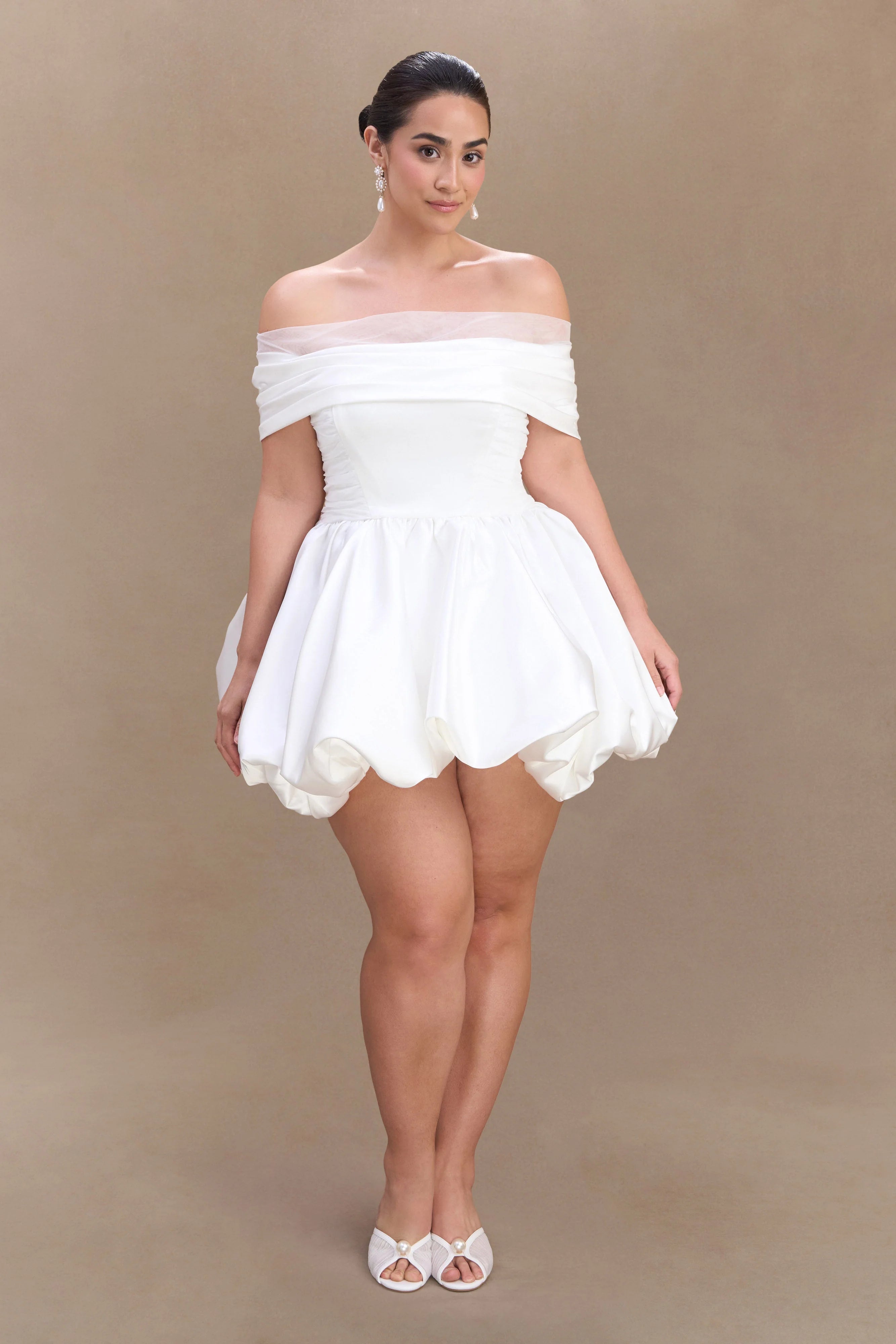 Lauretta Off Shoulder Mini Dress - White