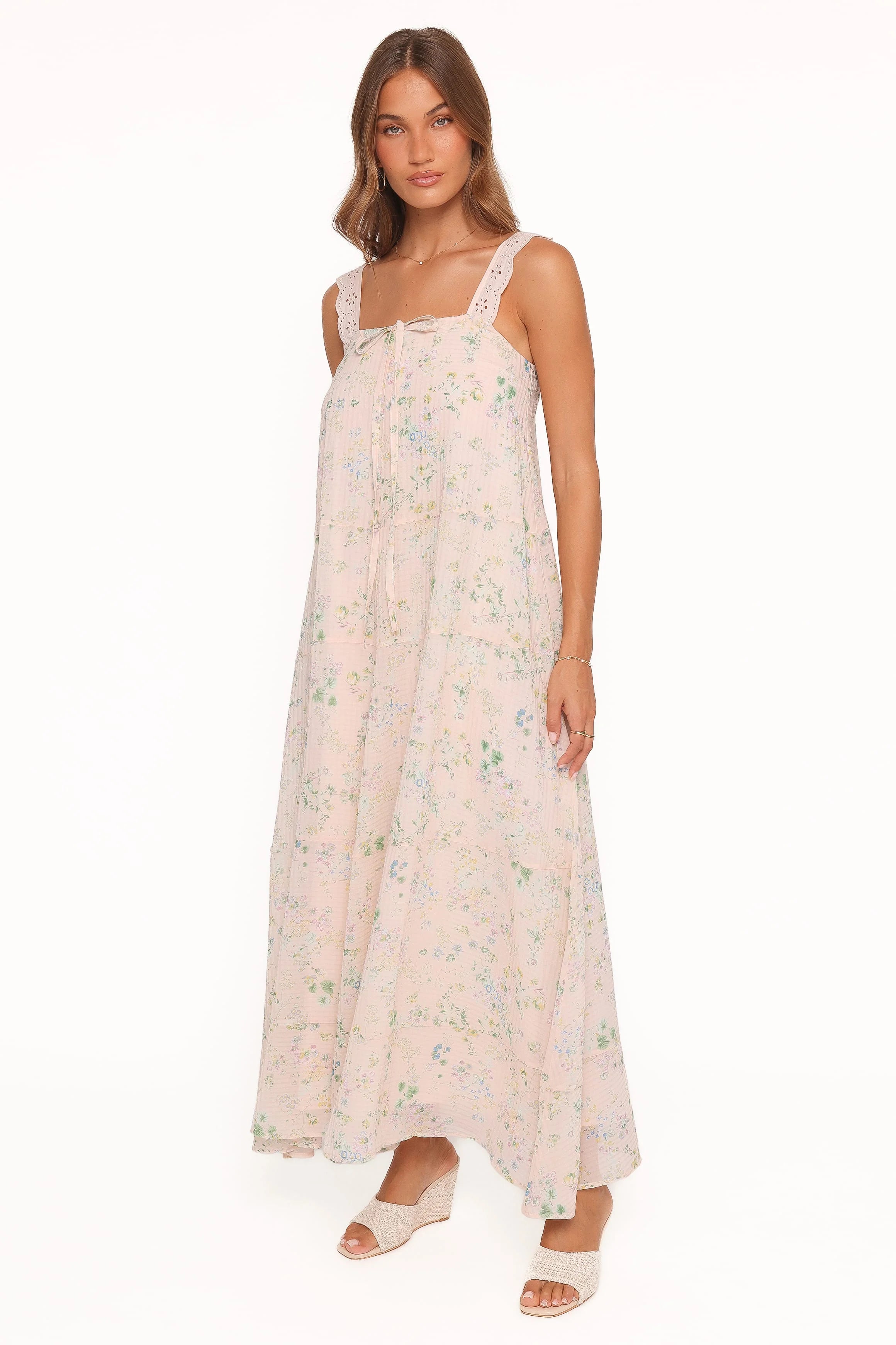 Caroline Maxi Dress - Pastel Pink Floral